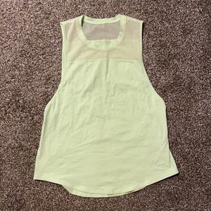 LULULEMON LIME GREEN STRETCH MESH TANK TOP #A80